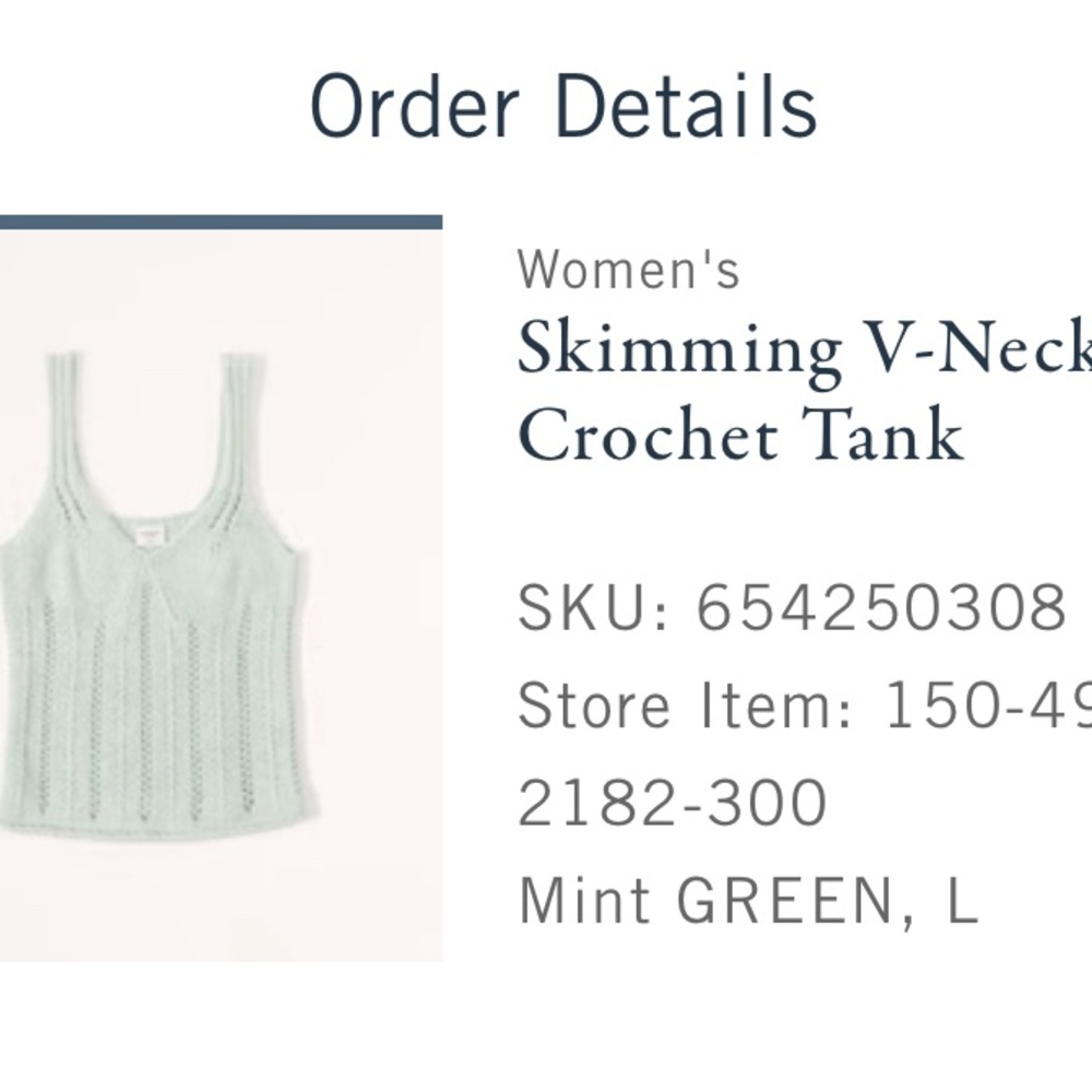 Skimming V-Neck Crochet Tank Abercrombie